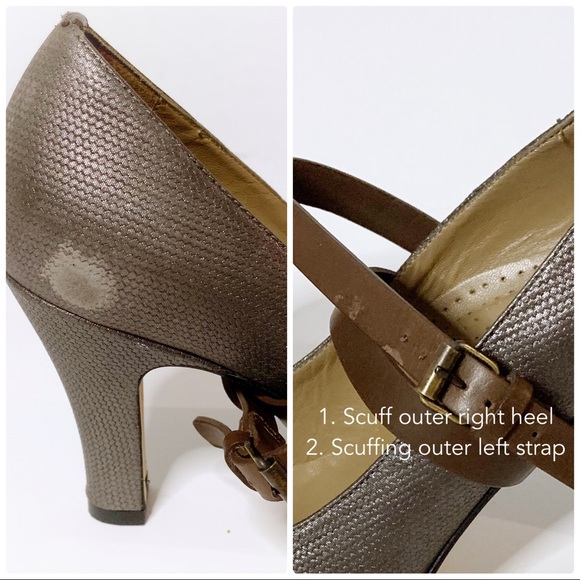 Anyi Lu | Pumps Metallic Leather Point Strap EUC - Picture 8 of 8